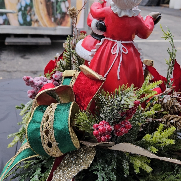 Festive Santa and Mrs. Claus Holiday Centerpiece
